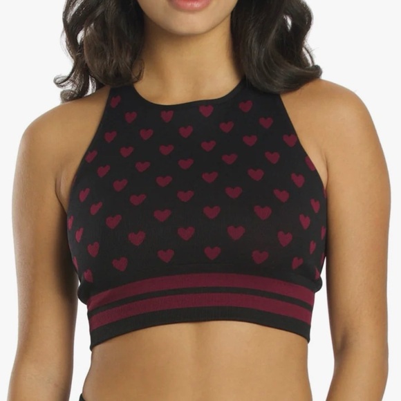 NWT Spiritual Gangster xs/s Rosaline Hearts Highneck Jacquard bra - Picture 2 of 8